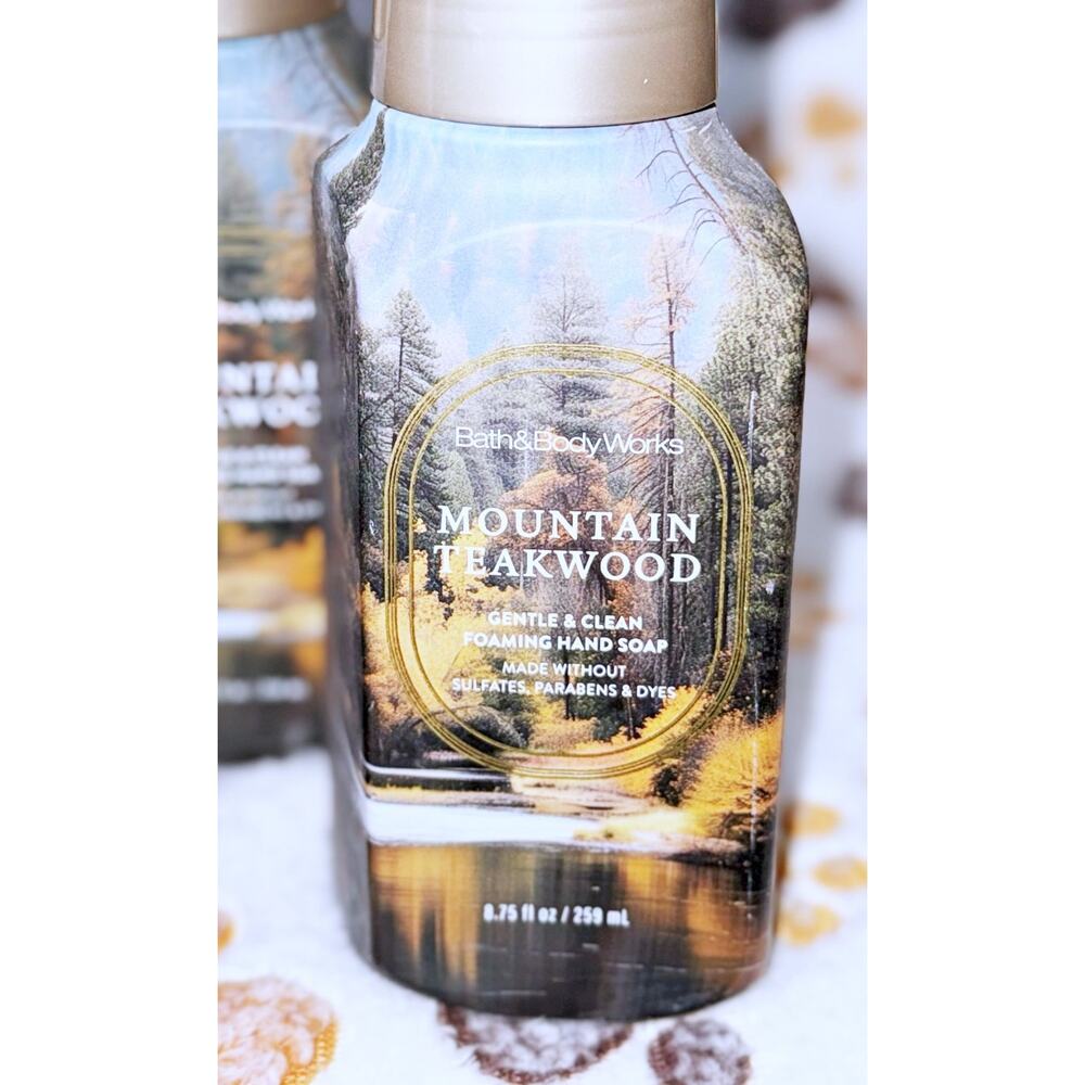 Bath & Body Works Mountain Teakwood 8.75oz Gentle Clean Foaming Hand Soap x4 - Picture 4 of 5
